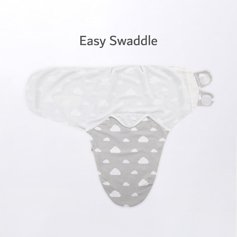 hibobi Cotton Soft Baby Swaddle Clouds &amp; Stars Cute Printed Front Bukle Design Sleeping Bags for Newborn Infant Wrap Blanket