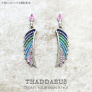 Earrings Bright Hummingbird Wing New Rainbow Bohemia Gift For Women High Quality 925 Sterling Silver Multi-coloured Fine Jewelry