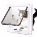 Dog Cat Flap Door with 4 Way Locking Security Lock Flap Gate Weatherproof for Dogs Cats Pet Puppy Kitten ABS Plastic Gates Doors