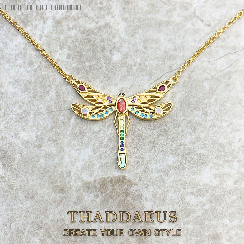 Necklace Large Dragonfly Brand New Link Chain Fine Jewelry Europe 925 Stering Silver Bohemia Happy Gift For Women