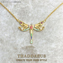 Necklace Large Dragonfly Brand New Link Chain Fine Jewelry Europe 925 Stering Silver Bohemia Happy Gift For Women