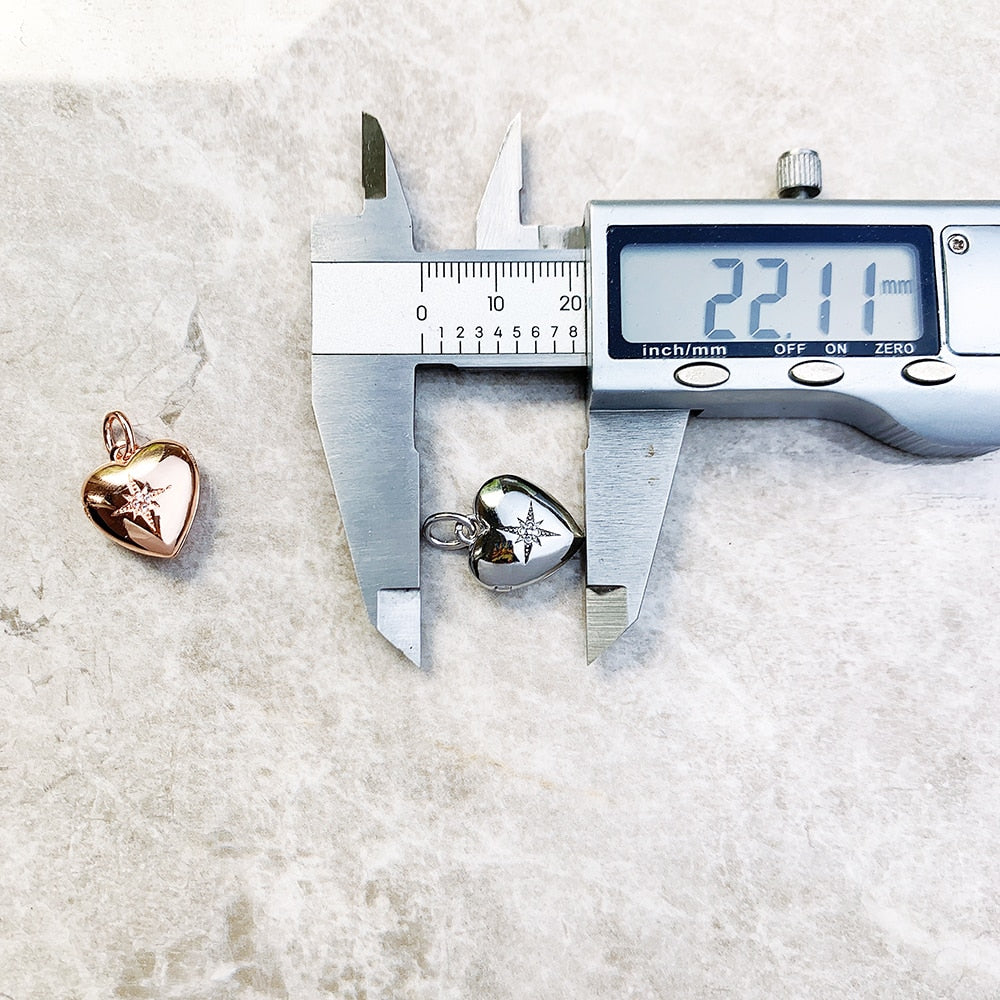 Heart Locket with Star Pendant New Fine Jewelry Europe Accessories 925 Sterling Silver Romantic Gift For Women