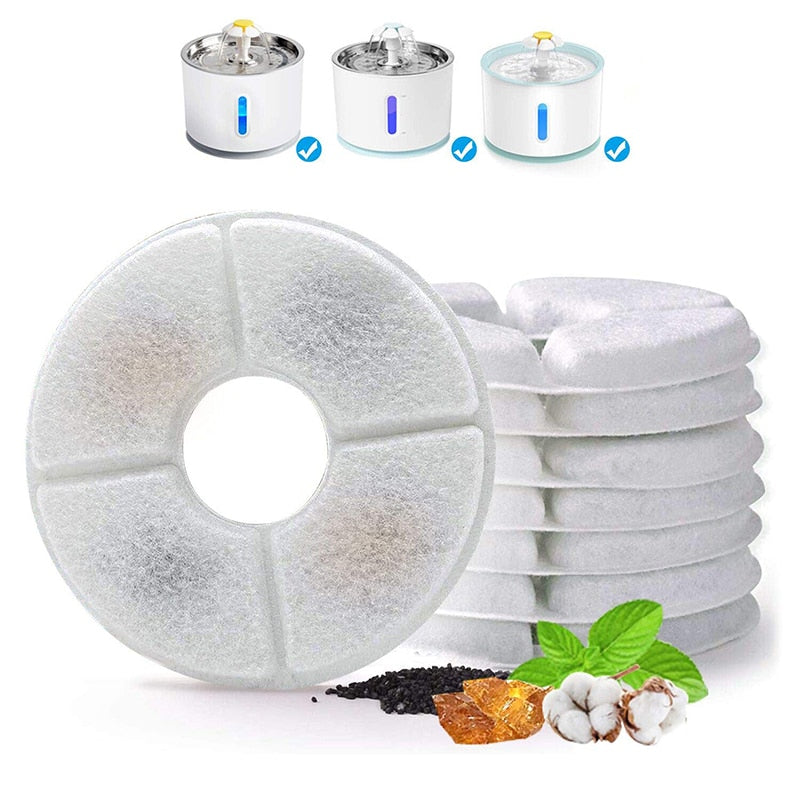 Replaced Activated Carbon Filter For Cat Water Drinking Fountain Replacement Filters Flower For Pet Dog Round Fountain Dispenser
