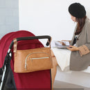 New Fashion Portable Baby Diaper Bag Lightweight PU Leather Nappy Bag Mommy Diaper Organizer for Baby Stroller with Hooks