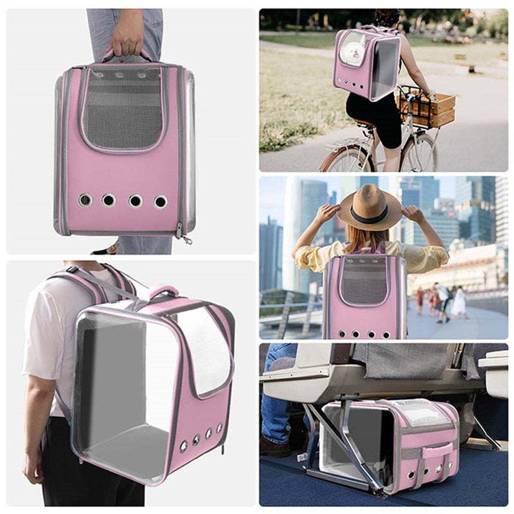 Cat Carrier Bags Breathable Pet Carriers Small Dog Cat Backpack Travel Space Capsule Cage Pet Transport Bag Carrying For Dogs - anconmall