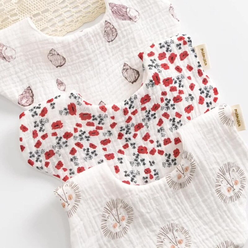 Petal Baby Bib 360 Degree Rotation 6 Layers Gauze Muslin Saliva Towel for Infant Toddler Kids Boys Girls Chewable Drool Burp