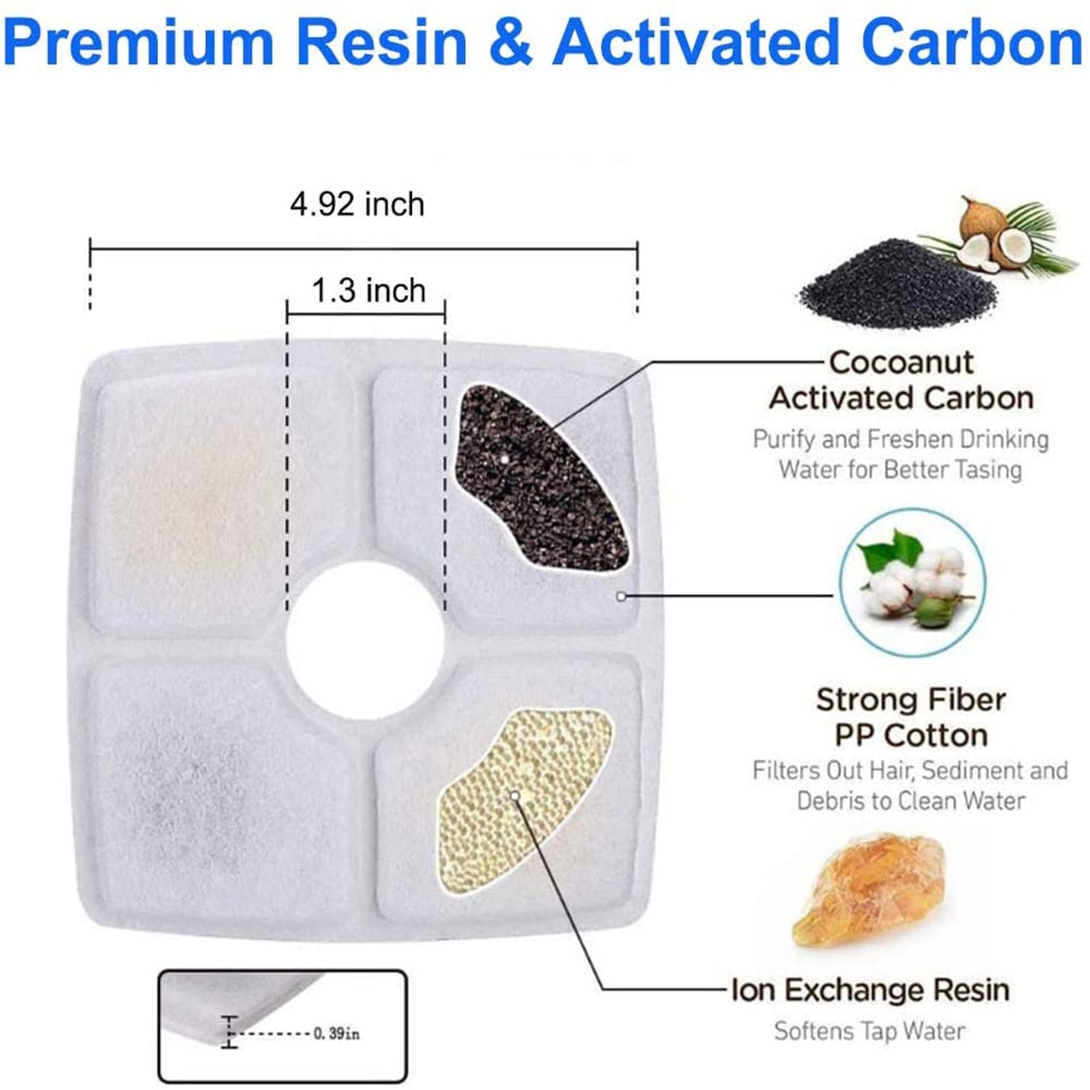 Dog Cat Automatic Feeders Water Drinking Fountain Replaced Activated Carbon Filter Replacement Filters Pet Supplies Food Feeder