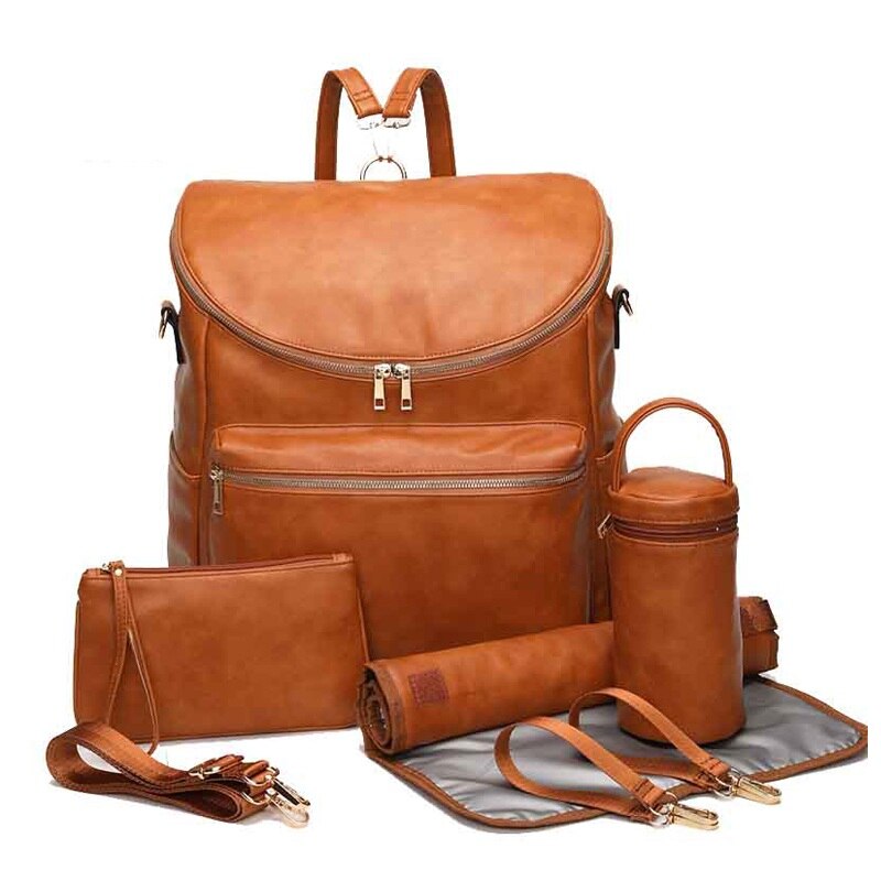 PU Leather Large Baby Diaper Bag Backpack,Travel Back Pack, Maternity Nappy Bag Changing Bags