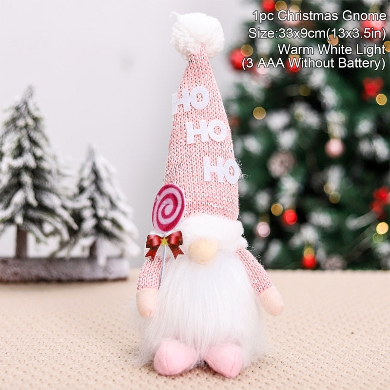 Christmas Gnome Faceless Doll Light Merry Christmas Decoration For Home Cristmas Ornament 2022 Xmas Navidad Natal Gifts New Year - anconmall