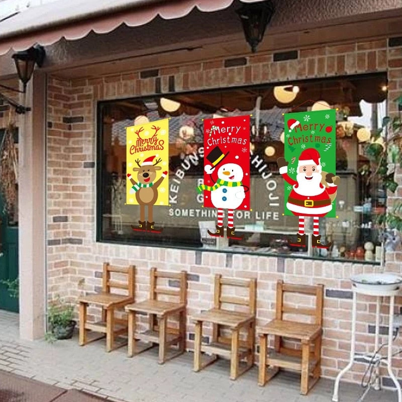 Merry Christmas Porch Door Banner Hanging Ornament Christmas Decoration For Home Xmas Navidad 2022 Happy New Year 2023