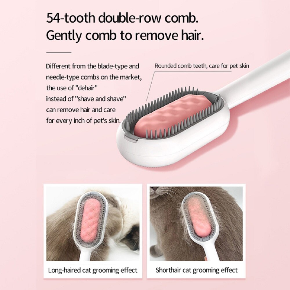 Pet Grooming Brush Suitable for Short or Long Haired Cats and Dogs Silicone Massage Dematting Comb Lint Remover Cleaning Tools - anconmall