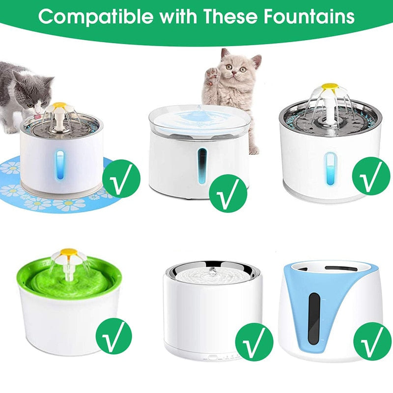 Replaced Activated Carbon Filter For Cat Water Drinking Fountain Replacement Filters Flower For Pet Dog Round Fountain Dispenser