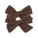 2Pcs/Set Sweet Floral Embroidery Solid Color Bowknot Hair Clips for Kids Baby Girls Alligator Hairpins Headwear Toddlers Hair