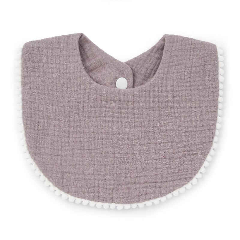 Baby Bandana Drool Bibs with Ruffle Lace Trim Solid Color Infant Toddler Boys Girls Drooling Teething Saliva Towel Cotton Super