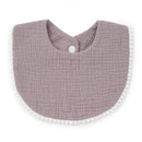 Baby Bandana Drool Bibs with Ruffle Lace Trim Solid Color Infant Toddler Boys Girls Drooling Teething Saliva Towel Cotton Super