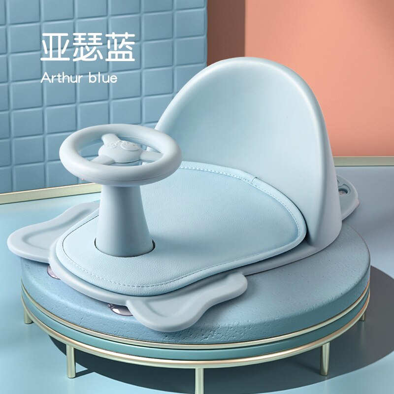 Baby Bath Seat Can Sit, Lie Down, Newborn Non-slip Round Bathtub Seat with Non-Slip Soft Mat Universal Safety Support Bath Chair