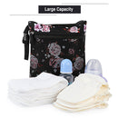 Baby Diaper Bag Cartoon Print Waterproof Wet Dry Nappy Zipper Handbag Stroller Carry Pack Travel Outdoor Wet Diaper Storage Bags
