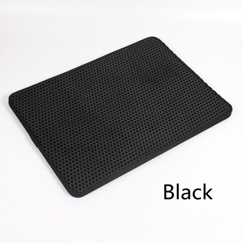 Pet Cat Litter Mat with Anti-Slip Waterproof Bottom Foldable EVA Double Layer Cat Litter Tray Pad Cat Accessories