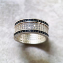 Black And White Ring,Europe Style Glam Fine Jewerly For Women Gift In 925 Sterling Silver
