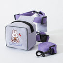 Small Dogs and Cats Vest Type Mini Self Carrier Backpack Cute Cartoon Pattern Outdoor Adjustable Harness with 1.5m Traction Rope - anconmall