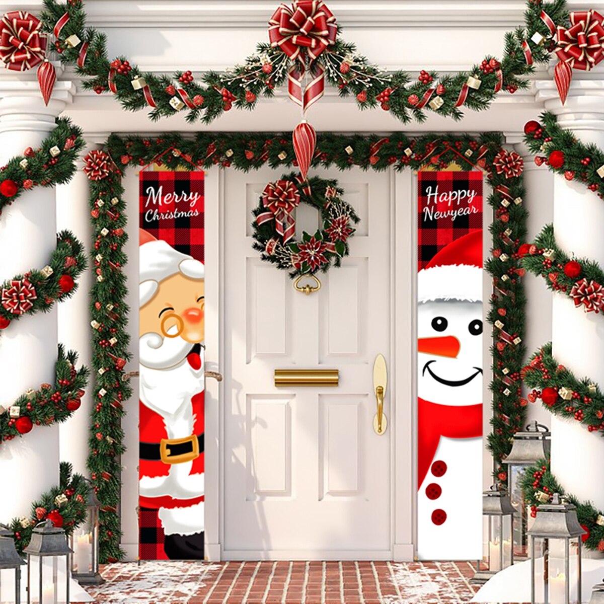Christmas Porch Door Banner Hanging Ornaments Merry Christmas Decor For Home Xmas 2022 Navidad Natal Noel Happy New Year 2023