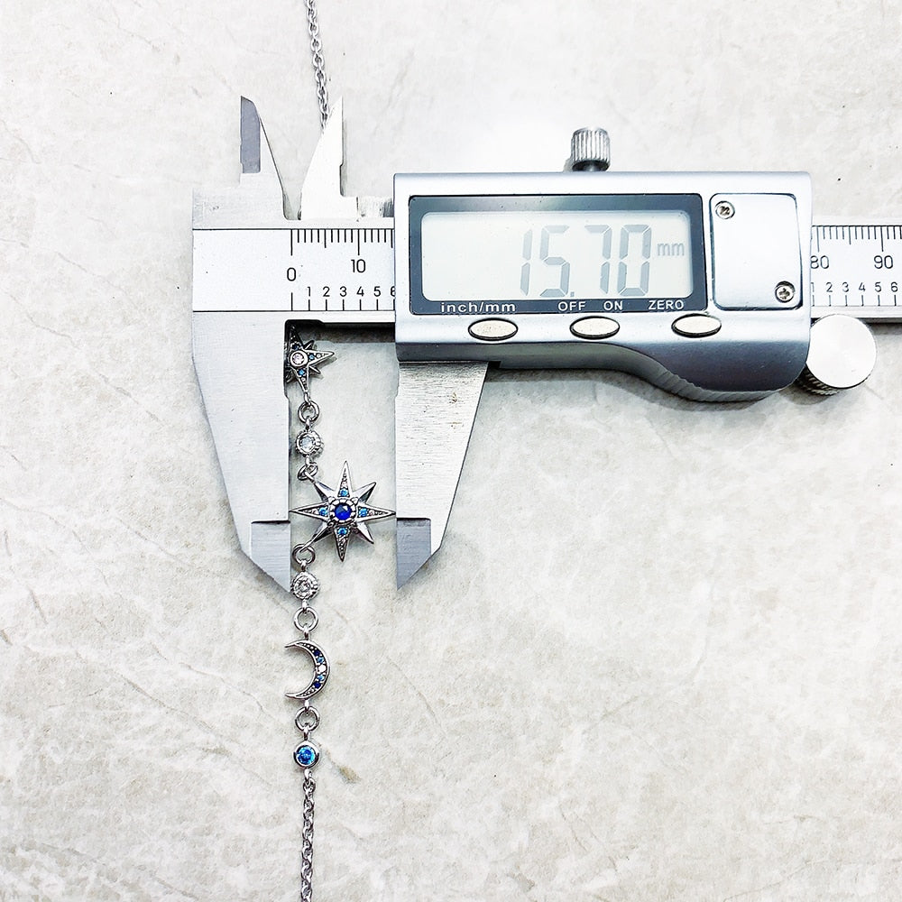 Royalty Star &amp; Moon Necklace 2023 Spring New Link Chain Fine Jewelry Europe 925 Stering Silver Bijoux Trendy Gift For Women