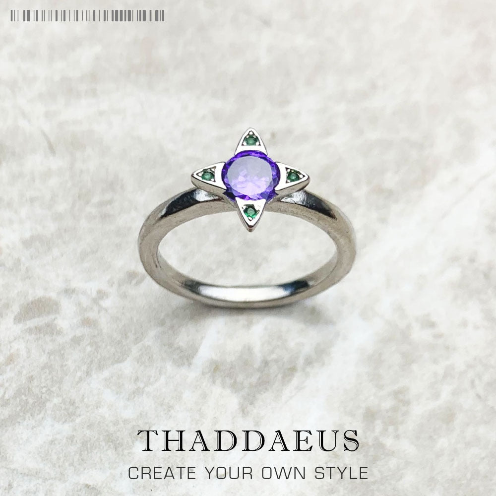 Paradisiacal Ring Colourful Stones,Europe Style Fine Jewerly For Women Summer Brand New Flower Gift In 925 Sterling Silver