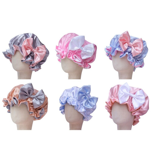 1 Pc Kids Hair Hat Elastic Blossom Bowknot  Baby Sleeping Hair Accessory for Toddler Child Baby Face Washing Shower Supplies