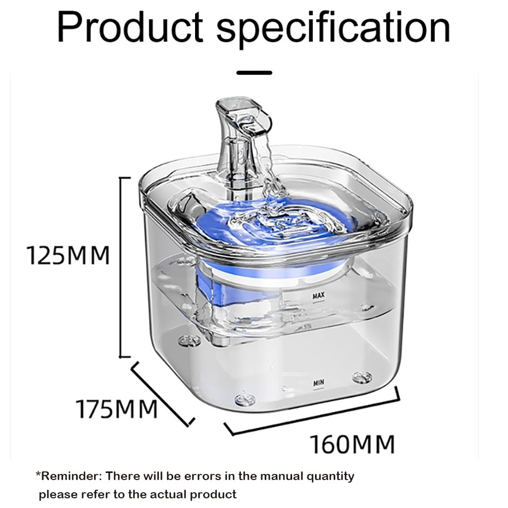 Transparent Fountain For Cats With Faucet USB Silent Automatic Pet Cat Filter Feeder Dog Drinking Bowl Motion Sensor Dispenser