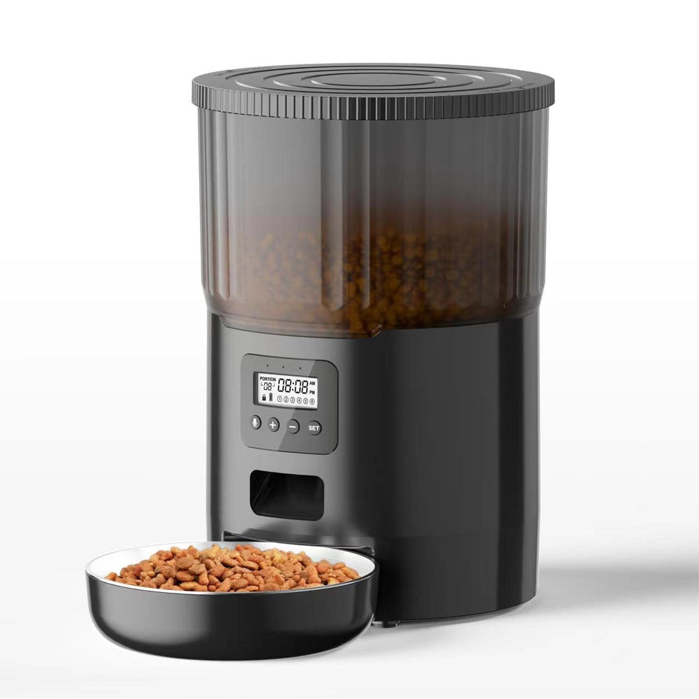 4L Button Smart Automatic Pet Feeder With Stainless Steel Bowl Timing Voice For Dog Cat Auto Feeding Bowl Pet Dry Food Dispenser