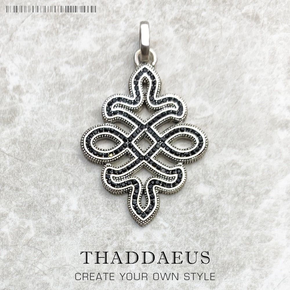 Pendant Black Love Knot,2019 Fashion Rebel Street Jewelry Europe Bijoux 925 Sterling Silver Accessories Gift For  Men Woman