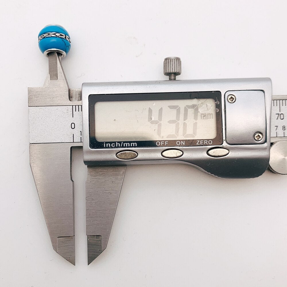 Bead Ornament Turquoise Luxury Accessories 925 Sterling Silver Charm For Jewelry Making Women Men