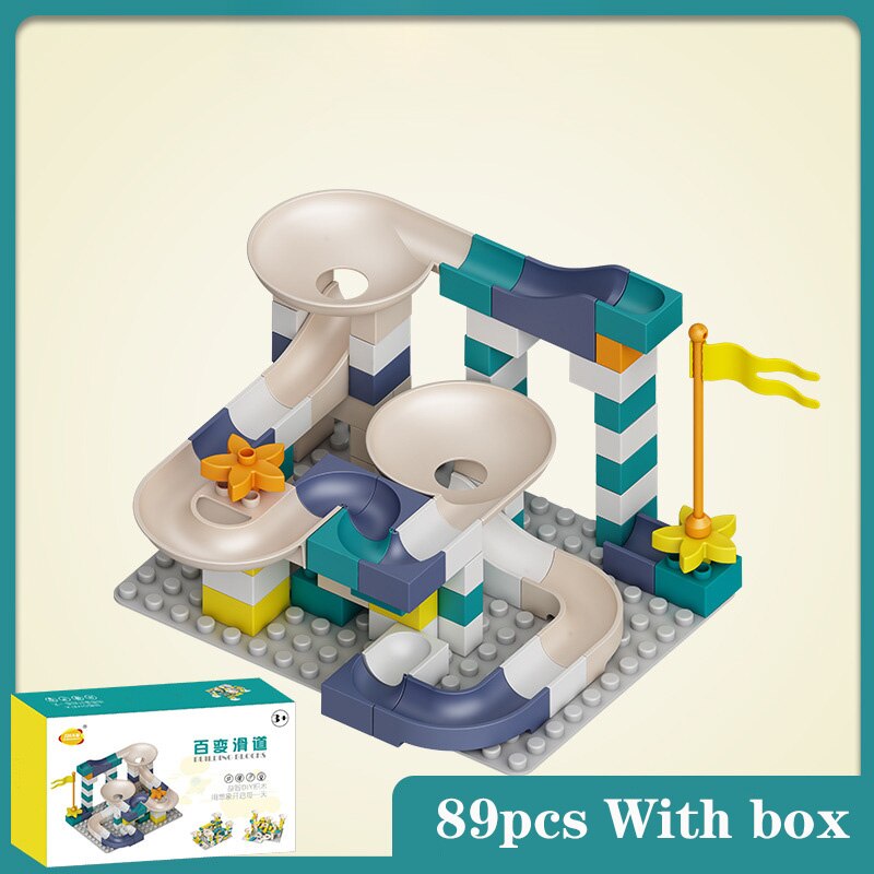 Marble Race Run Big Block Compatible City Building Blocks  Funnel Slide Blocks DIY Big Bricks Constructor Toys for Children Gift