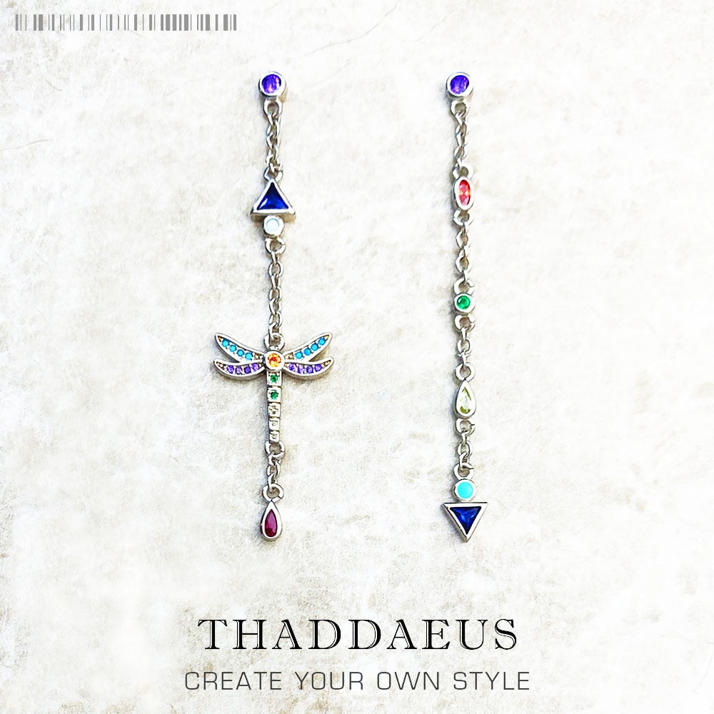 Earrings Play Of Colours Dragonfly,Europe Lightness Fine Jewelry For Women Summer Brand New Sterling Silver 925 Gift