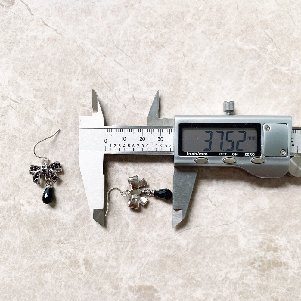 Bow Knot Water Drop Earrings Europe Style Fine Jewerly Romantic New 925 Sterling Silver Gift For Women