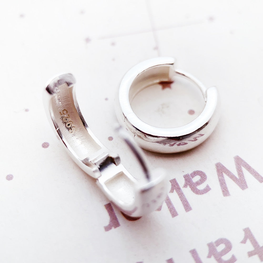 Hinged Hoop Earrings Creole Classic Gift In Solid 925 Sterling Silver,Europe Style Glam Trendy Fine Jewerly For Women