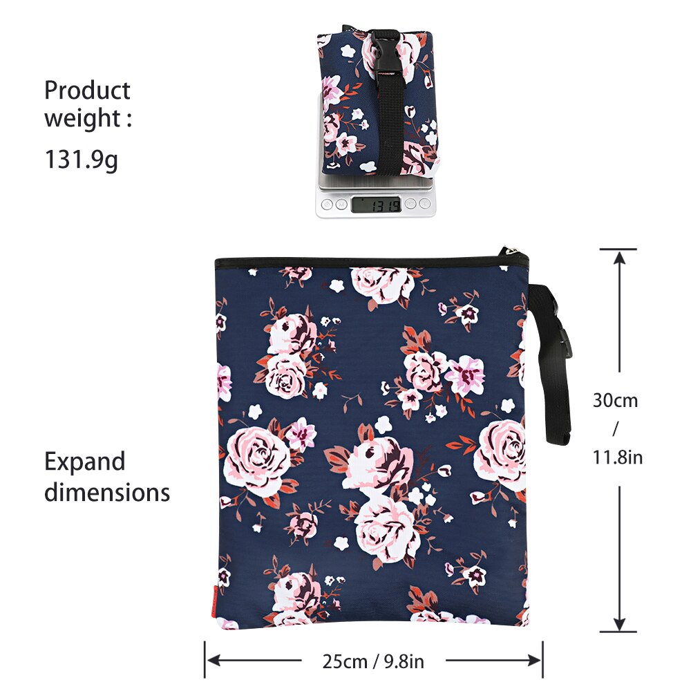 Baby Diaper Bag Cartoon Print Waterproof Wet Dry Nappy Zipper Handbag Stroller Carry Pack Travel Outdoor Wet Diaper Storage Bags