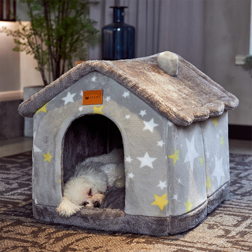Dog house Cat Bed Warm Foldable House for Small Medium Dog Cat House Washable Tent Very Soft Small Dog Home Bag for Cats Beds