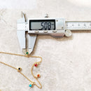 Colourful Stones Golden Necklace Link Chain Fine Jewelry Europe 925 Stering Silver 2022 Brand New Bohemia Gift For Women