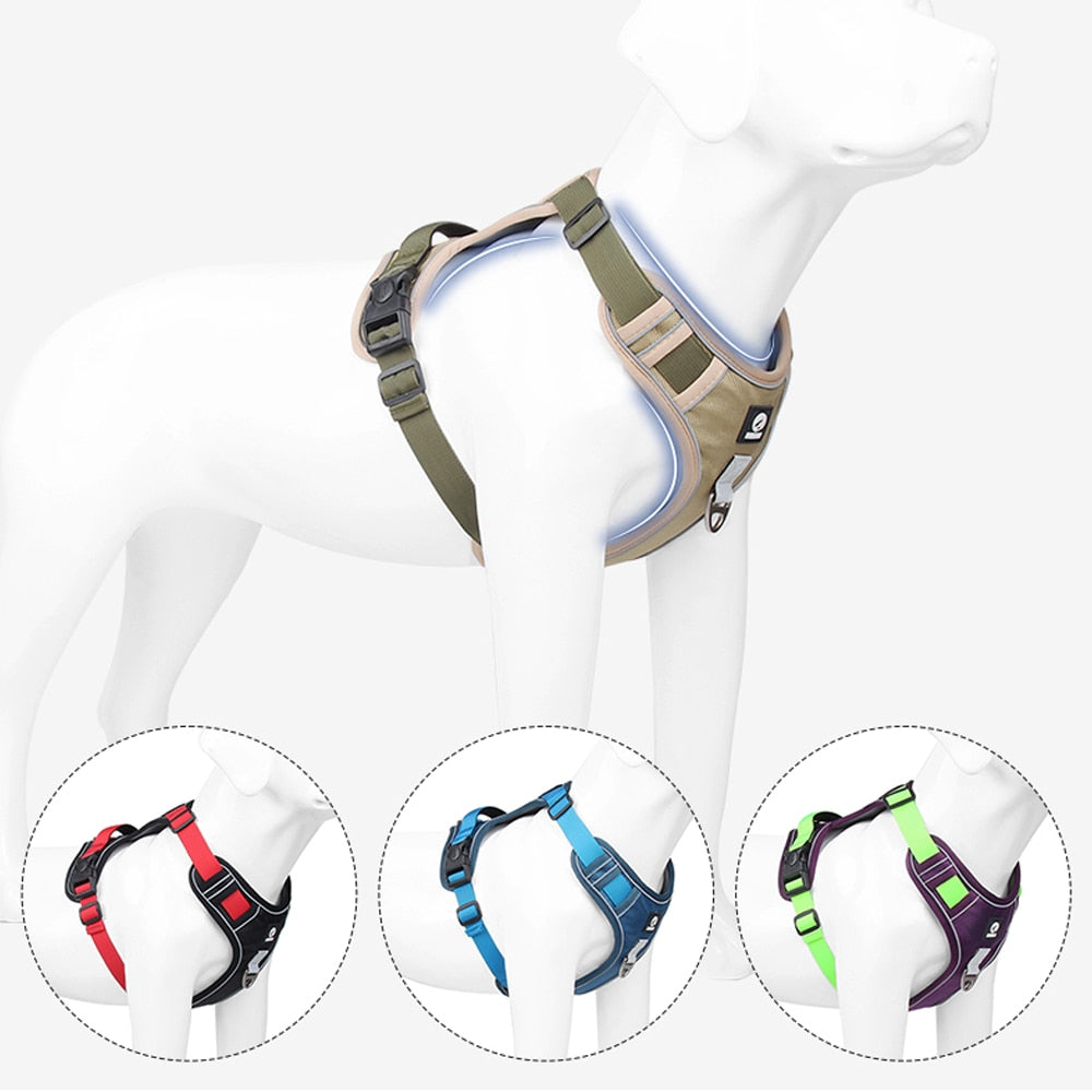 S-XL Adjustable Reflective Vest Type Harness for Pet Dogs 1680D Oxford Cloth Outdoor Durable High Quality Chest Strap for Dog