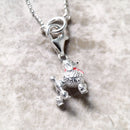 Charm Necklace Poodle Dog Spring Fine Jewelry Europe Solid 925 Sterling Silver Cute Gift For Women Girls