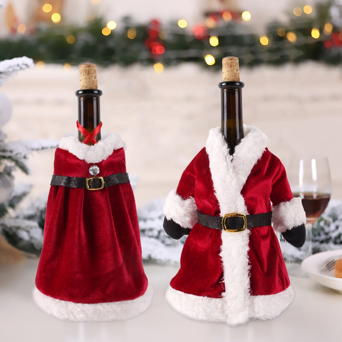 Christmas Bottle Cover Merry Christmas Decorations for Home 2022 Christmas Ornaments Navidad Noel Xmas Gift Happy New Year 2023