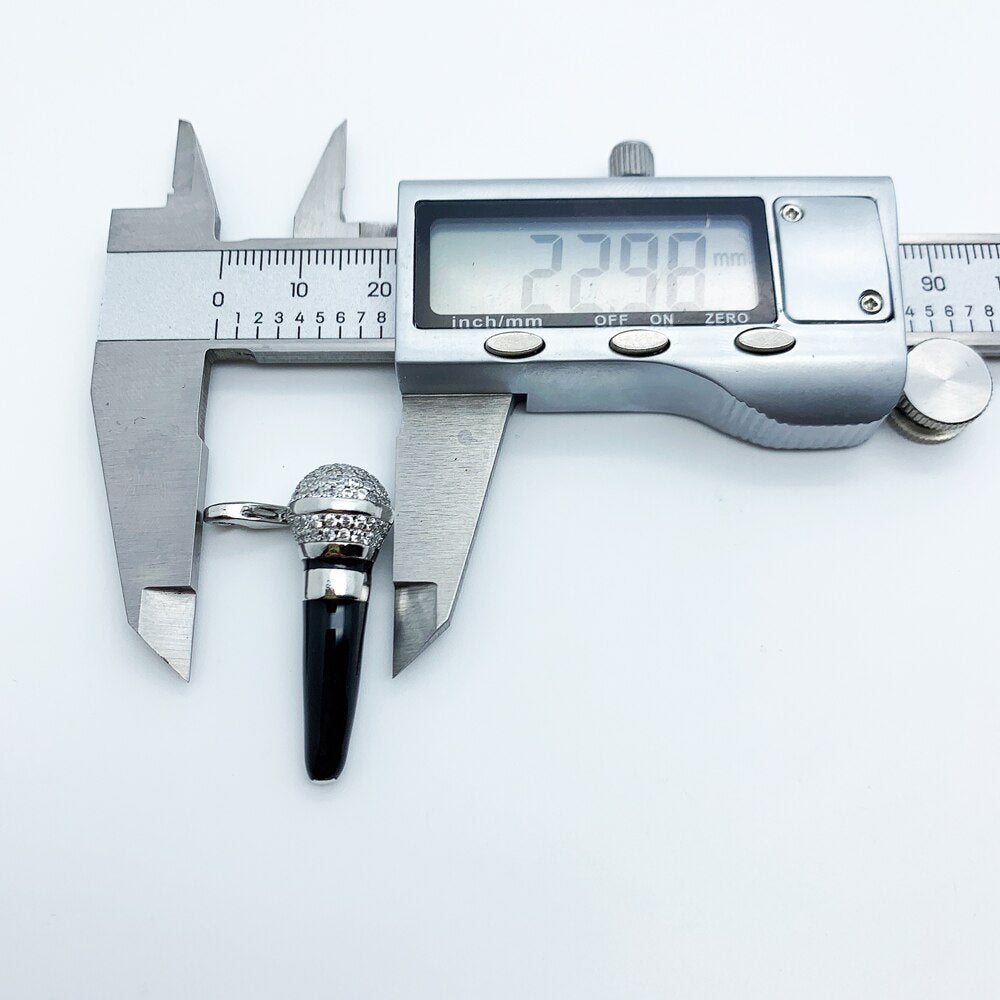 Pendant Microphone,Winter 925 Sterling Silver Fashion Jewelry Europe Sing Song Accessories Gift For Women & Men