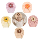 Baby Toddler Hat Cute Flower Knot Beanie Elasticity Turban Headwrap Newborn Soft Solid Color Bonnet Infants Headwear