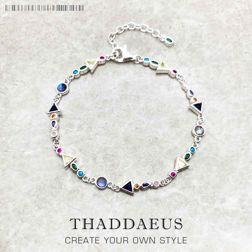 Paradise Journey Bracelets New Colourful Link Chain 925 Sterling Silver Fashion Jewelry Boho Gift For Women