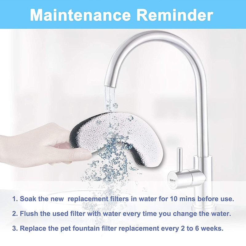 4/8/12PCS Cat Water Fountain Replacement Filters for WF050/WF060 Activated Carbon Filter for Pet Automatic Drinking Feeder Bowl
