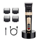 Professional Pet Dog Grooming Hair Clipper 4-Speed Quiet Electric Trimmer Pet Haircut Rechargeable Stand Base Cordless Kit - anconmall