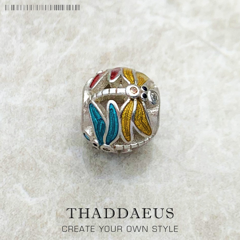 Colorful Dragonfly Beads 925 Sterling Silver Karma Charms European Jewelry Accessories For Women