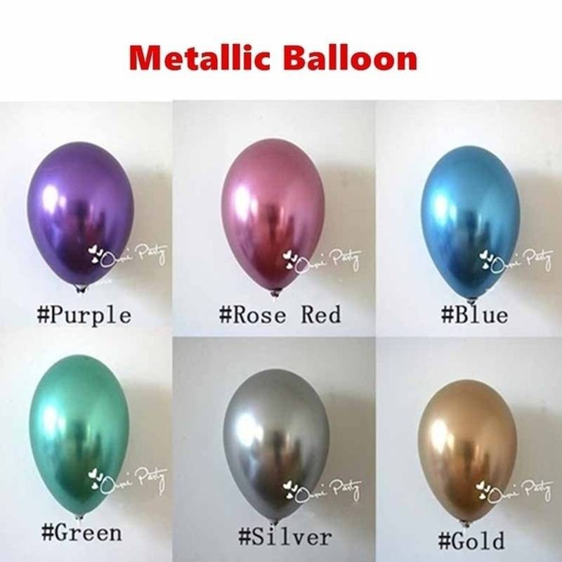 10pcs 12 Inch Metallic Colors Latex Balloons Confetti Inflatable Air Balloons for Birthday Wedding Balloons Decorate Supplies - anconmall