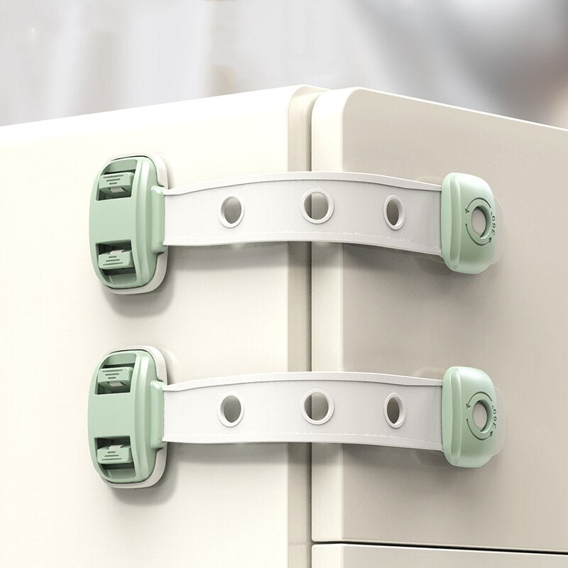 Baby Cabinet Locks Strap Drawer Lock Child Anti-opening Refrigerator Lock Adjustable Length Home Anti-pinch Safety Protection